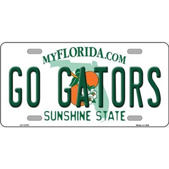 NCAA  Go Gators License Plate Florida Background Metal Tag Sign The Swamp New UF - Picture 2 of 3